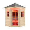 The Monaco 4-Person Low EMF Spruce Wood Outdoor Infrared Sauna with Bluetooth Speakers and LED Lights