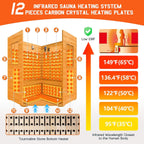 The Monaco 4-Person Low EMF Spruce Wood Outdoor Infrared Sauna with Bluetooth Speakers and LED Lights