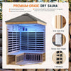 The Monaco 4-Person Low EMF Spruce Wood Outdoor Infrared Sauna with Bluetooth Speakers and LED Lights