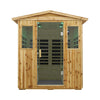 The Deluxe 4-Person Outdoor Infrared Hemlock Sauna With Bluetooth Speakers & LED Lighting