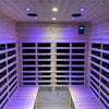 The Deluxe 4-Person Outdoor Infrared Hemlock Sauna With Bluetooth Speakers & LED Lighting