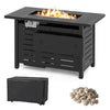 40 Inch Outdoor Propane Fire Pit Rectangle Gas Fire Table with Lava Rocks
