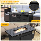 40 Inch Outdoor Propane Fire Pit Rectangle Gas Fire Table with Lava Rocks