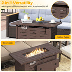 40 Inch Outdoor Propane Fire Pit Rectangle Gas Fire Table with Lava Rocks