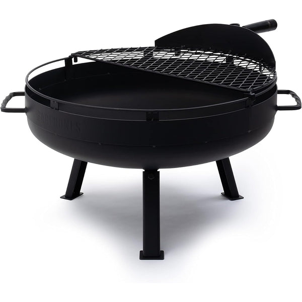 Cowboy Fire Pit 23-Inch - Open Fire Grill with Cooking Grate for Outdoor Cooking - Heavy Duty Open Grill