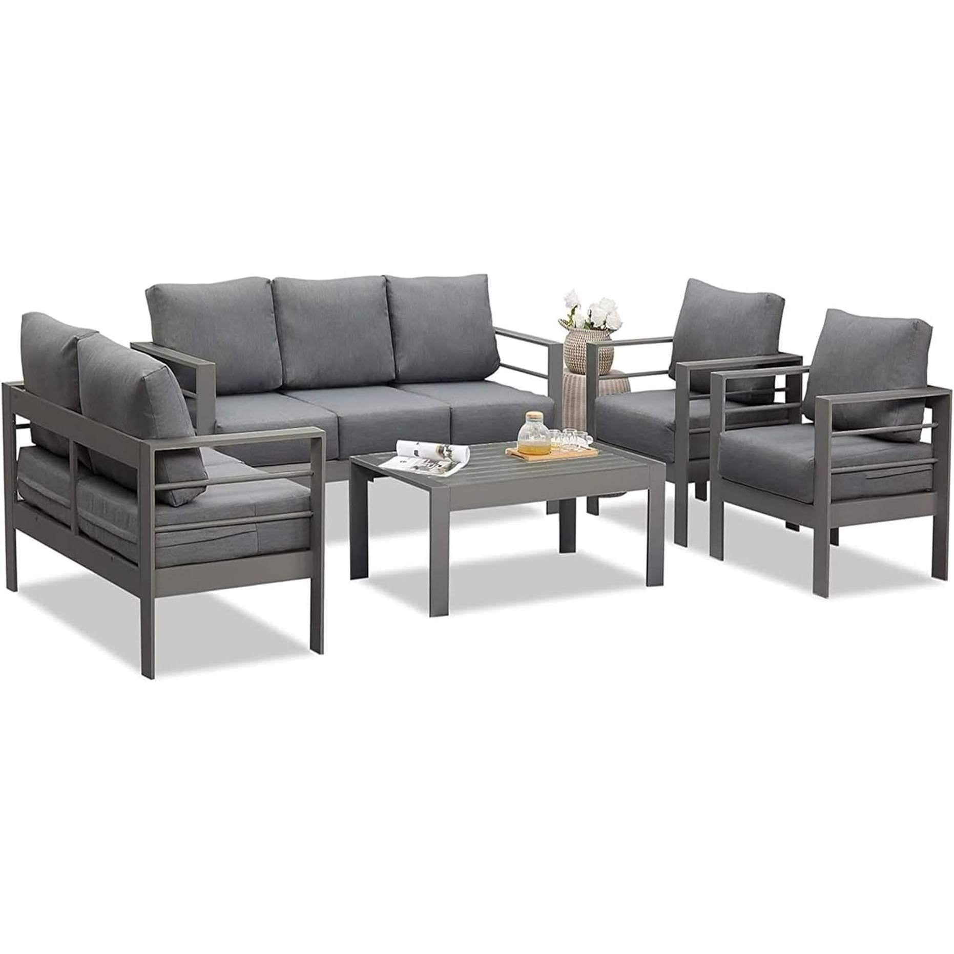 Modern Aluminum Outdoor Patio Furniture Set with Cushions