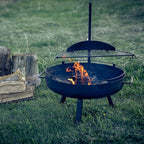 Cowboy Fire Pit 23-Inch - Open Fire Grill with Cooking Grate for Outdoor Cooking - Heavy Duty Open Grill