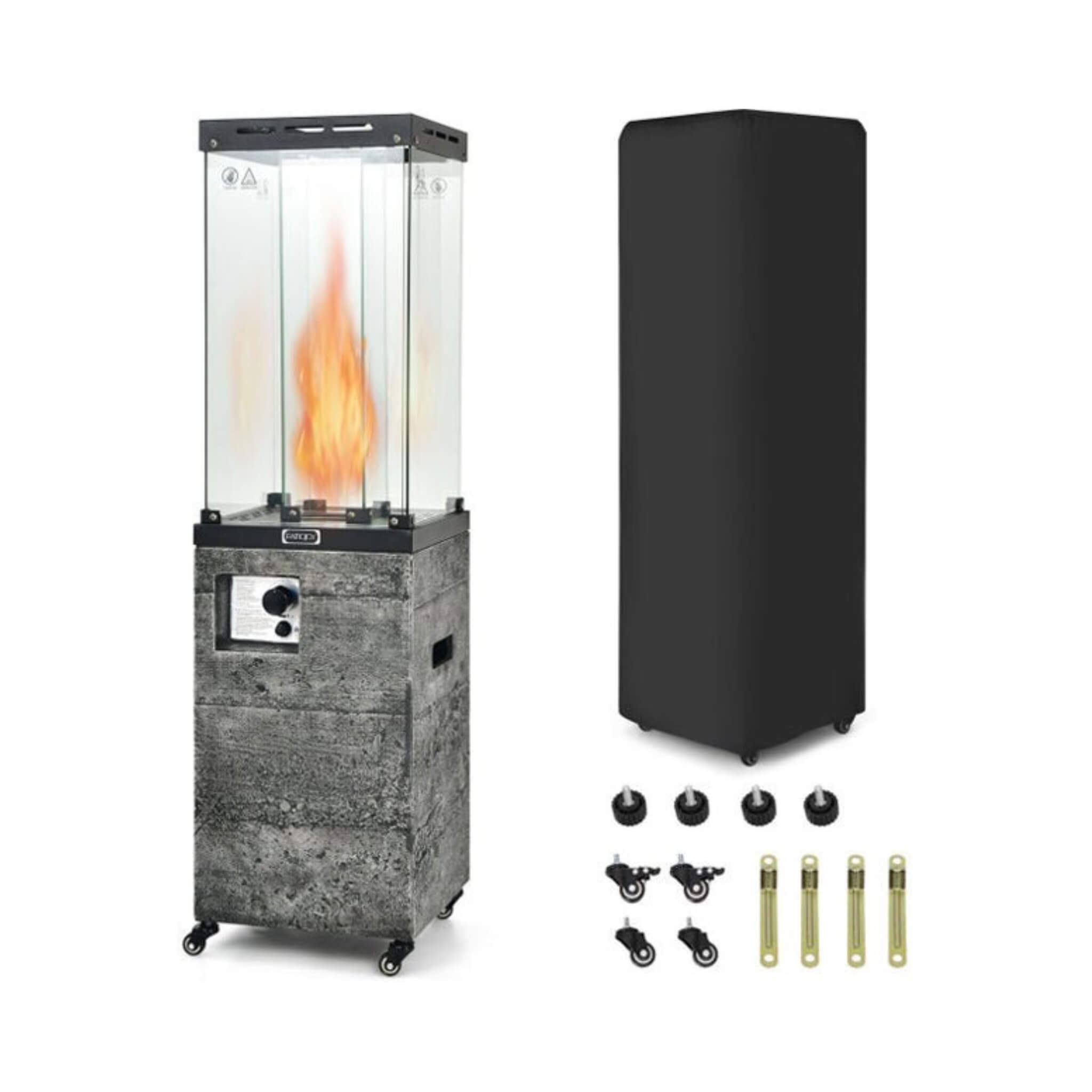41K BTU Outdoor Propane Gas Patio Heater W/ Lockable Wheels