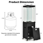 41K BTU Outdoor Propane Gas Patio Heater W/ Lockable Wheels