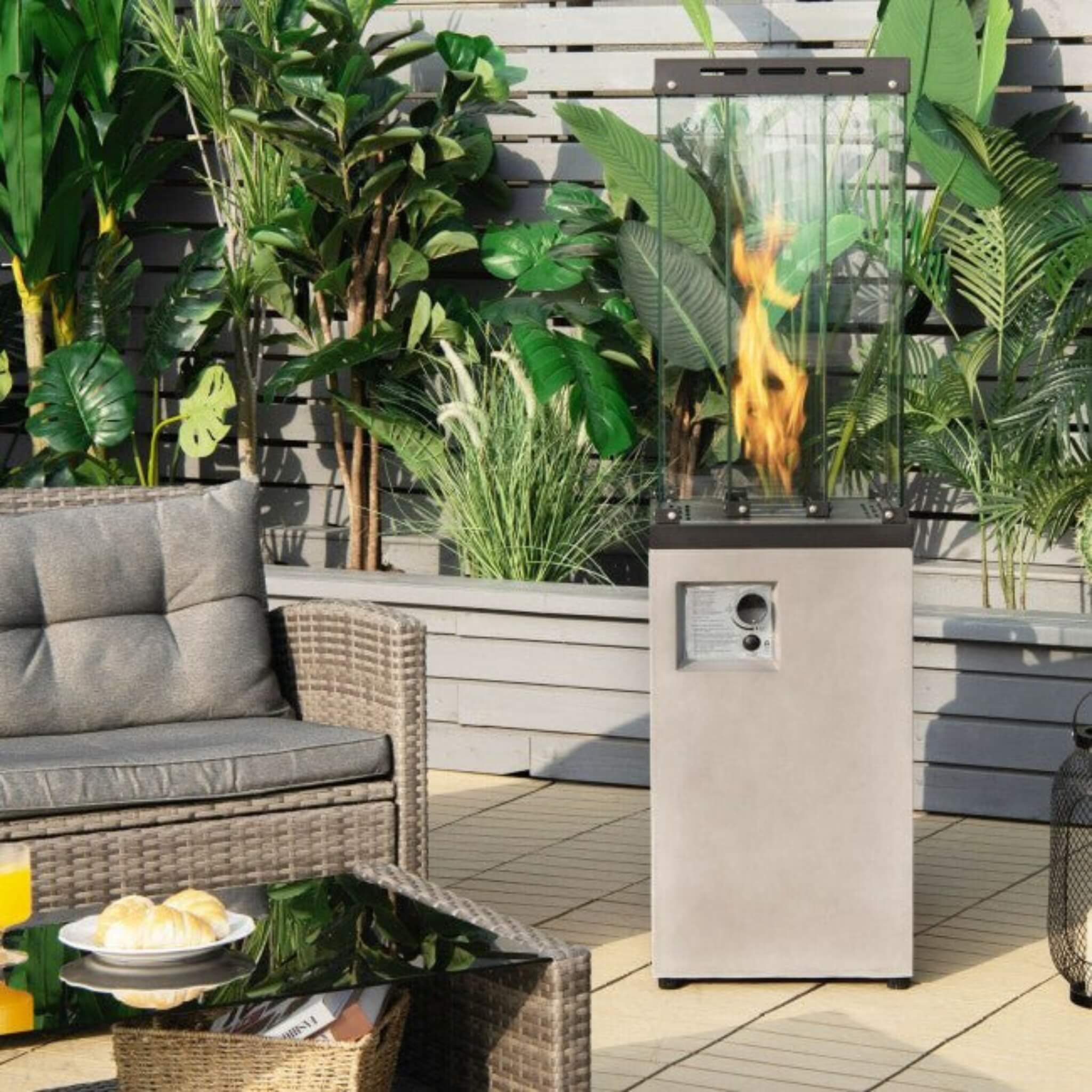 41K BTU Outdoor Propane Gas Patio Heater W/ Lockable Wheels