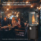 41K BTU Outdoor Propane Gas Patio Heater W/ Lockable Wheels