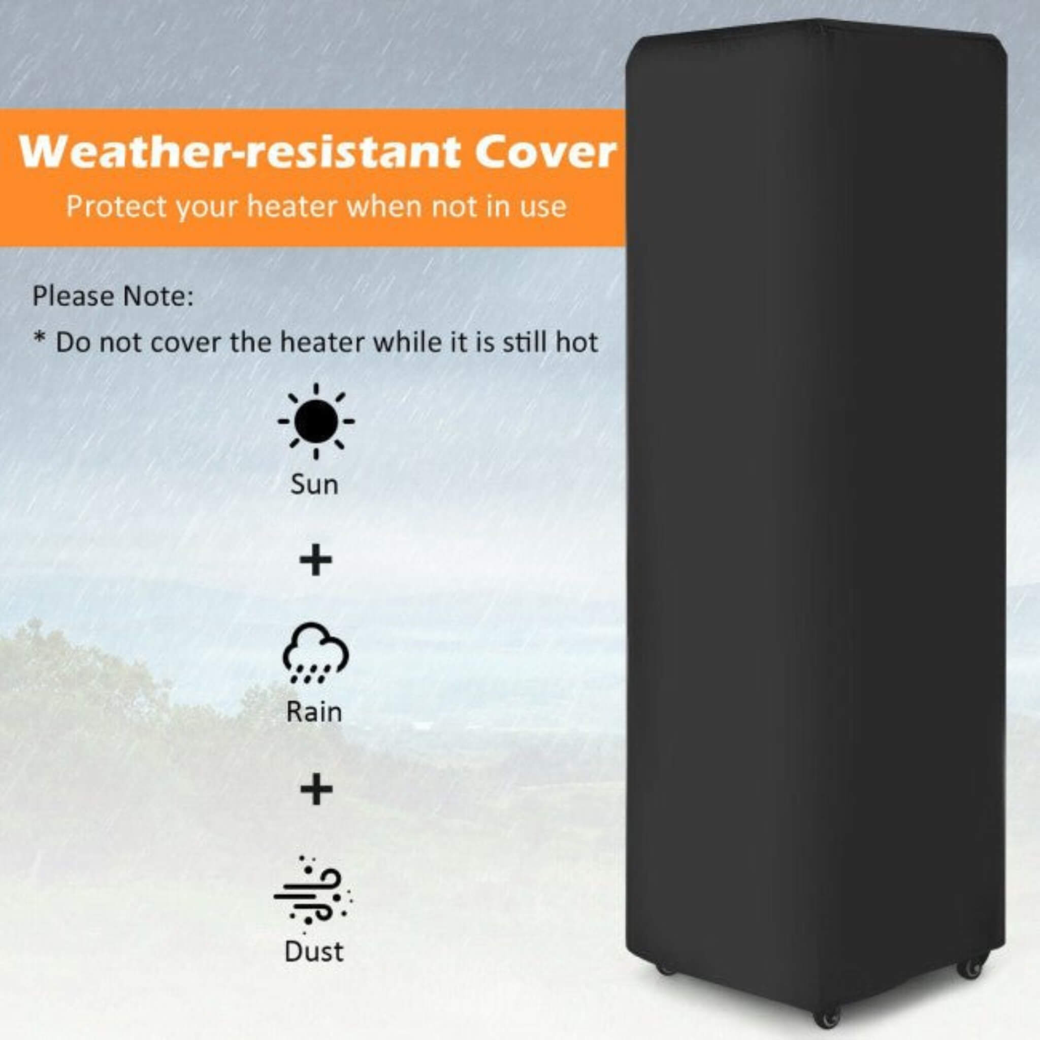 41K BTU Outdoor Propane Gas Patio Heater W/ Lockable Wheels