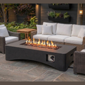 56" Propane Fire Pit Table, Rectangular Outdoor Gas Fire Pit - Dark Gray
