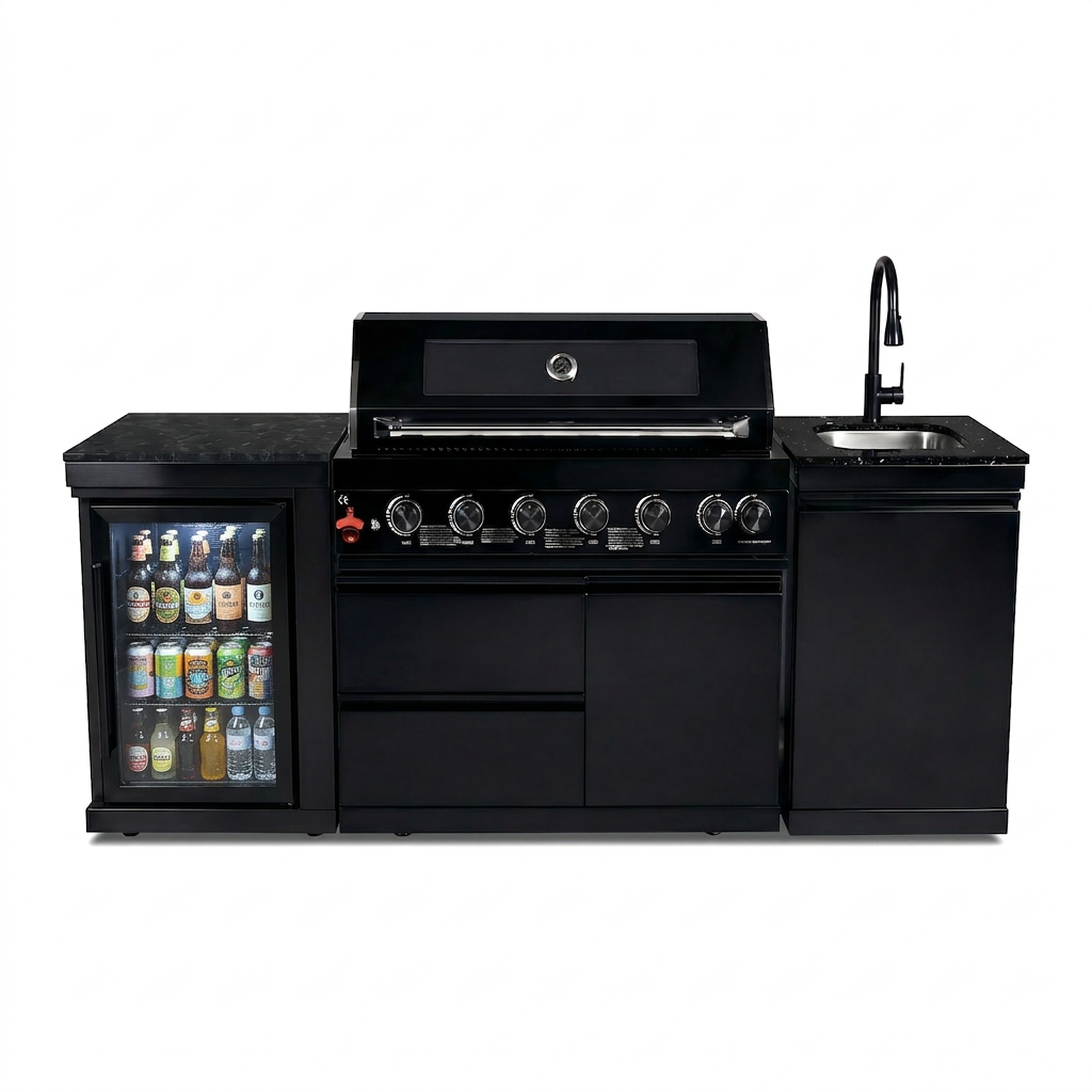 6-Burner Stainless Steel Propane Gas Outdoor Kitchen Barbecue Island Grill