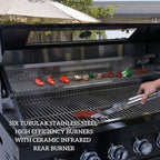 Belmont 43-Inch 6-Burner 85K BTU Stainless Steel Outdoor BBQ Kitchen Grill Island