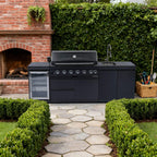 Belmont 43-Inch 6-Burner 85K BTU Stainless Steel Outdoor BBQ Kitchen Grill Island