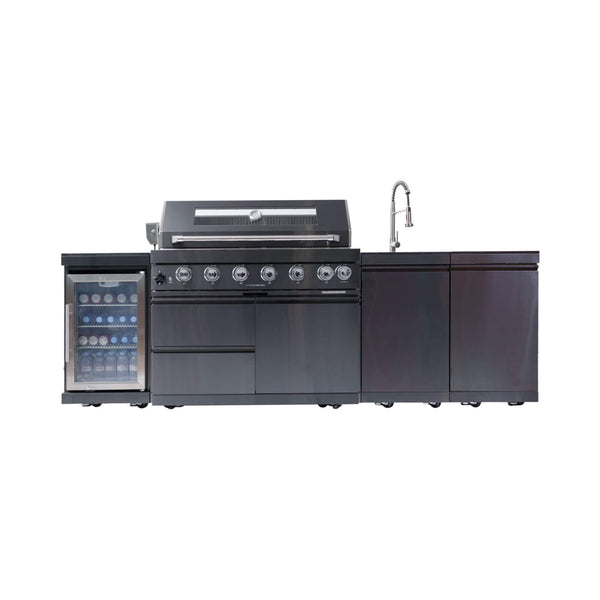 Belmont 43-Inch 6-Burner 85K BTU Stainless Steel Outdoor BBQ Kitchen Grill Island