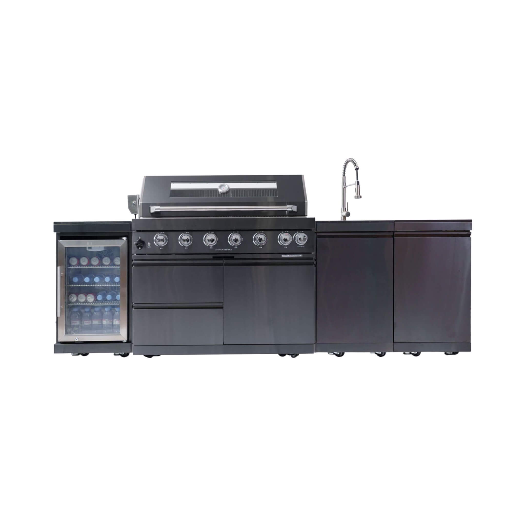 Belmont 43-Inch 6-Burner 85K BTU Stainless Steel Outdoor BBQ Kitchen Grill Island