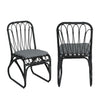 Outdoor Wicker Dining Chairs With Washable Cushions (Set of 2)