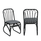 Outdoor Wicker Dining Chairs With Washable Cushions (Set of 2)