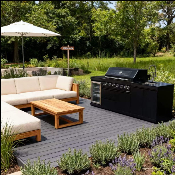 Belmont 43-Inch 6-Burner 85K BTU Stainless Steel Outdoor BBQ Kitchen Grill Island