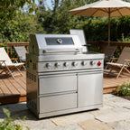 75300 BTU 6 Burners Deluxe Stainless Steel Gas Outdoor Kitchen Barbecue Island Grill