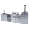 125" 10,8000 BTU 4-Burner Outdoor Kitchen Island Grill with Pizza Oven