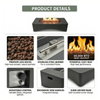 56" Propane Fire Pit Table, Rectangular Outdoor Gas Fire Pit - Dark Gray