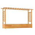 45 Inch Wooden Raised Garden Bed with Lattice Trellis