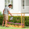 45 Inch Wooden Raised Garden Bed with Lattice Trellis
