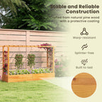 45 Inch Wooden Raised Garden Bed with Lattice Trellis