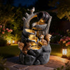 Squirrel Outdoor Water Fountain with LED Lights