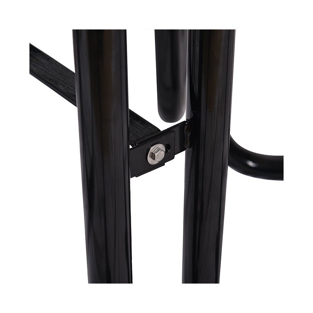 Large 46-Inch Heavy-Duty Round Outdoor Steel Picnic Table With Umbrella Hole