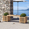 Patio Wooden Bench with Planter 2 Person Patio Bench-Natural