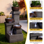 LED Waterfall Fountain Outdoor For Garden - Gray