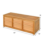 46 Gallon Acacia Wood Storage Bench Box for Patio, Garden, Balcony or Deck
