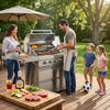 75300 BTU 6 Burners Deluxe Stainless Steel Gas Outdoor Kitchen Barbecue Island Grill