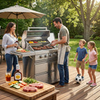 75300 BTU 6 Burners Deluxe Stainless Steel Gas Outdoor Kitchen Barbecue Island Grill