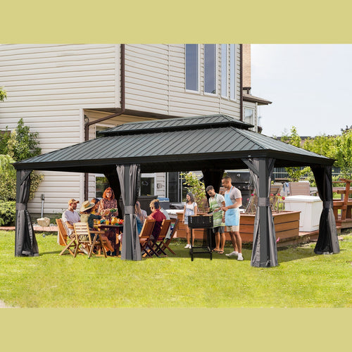 14' x 20' Hardtop Gazebo Outdoor Metal Gazebo Canopy