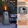 48-Inch Large Outdoor Propane Fire Bowl Column With Cover & Lava Rocks