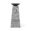 48-Inch Large Outdoor Propane Fire Bowl Column With Cover & Lava Rocks