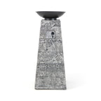 48-Inch Large Outdoor Propane Fire Bowl Column With Cover & Lava Rocks