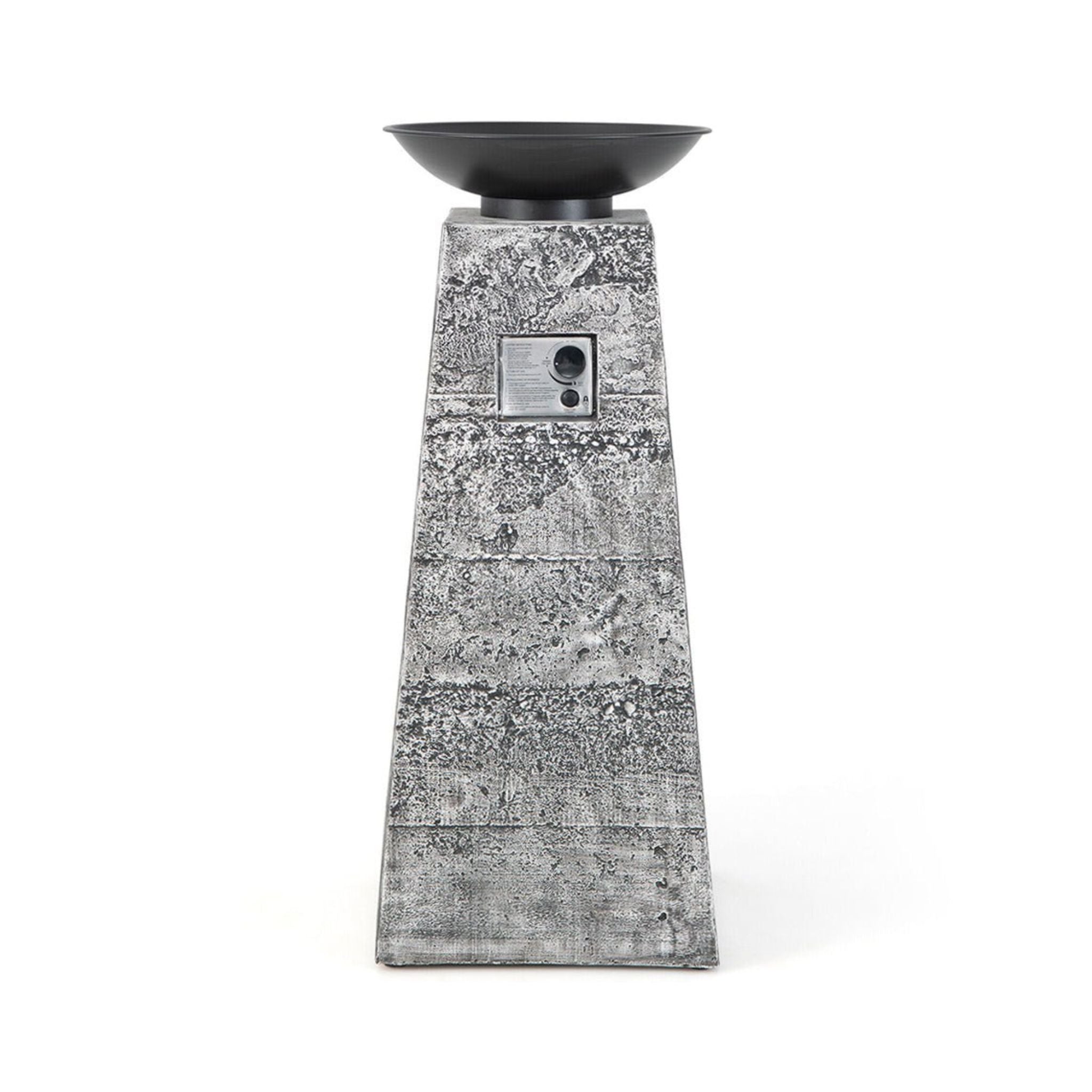 48-Inch Large Outdoor Propane Fire Bowl Column With Cover & Lava Rocks