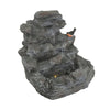 4-Tier Concrete Rock Waterfall Fountain with LED Lights