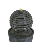 31.5" Tall Striped Column Fountain With LED Light - Designed For Outdoor Spaces - Gray