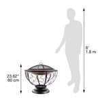 29 In. round Steel Wood Fire Pit with Porcelain Bowl