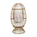 Patio Swivel Basket Egg Chair With Cushion