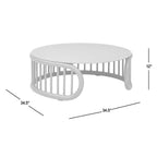 Harper - Indoor/Outdoor Modern Round Coffee Table - Beige or Taupe Aluminum