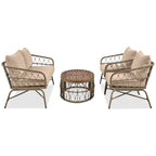 Bohemia-Inspired 4-Person Outdoor Seating Group With Removable Cushions