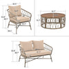 Bohemia-Inspired 4-Person Outdoor Seating Group With Removable Cushions